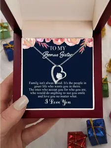 Gift Necklace Pendant with Blessing Card & Gift Box, Perfect Birthday Graduation Christmas Valentine's Day Present for Sister