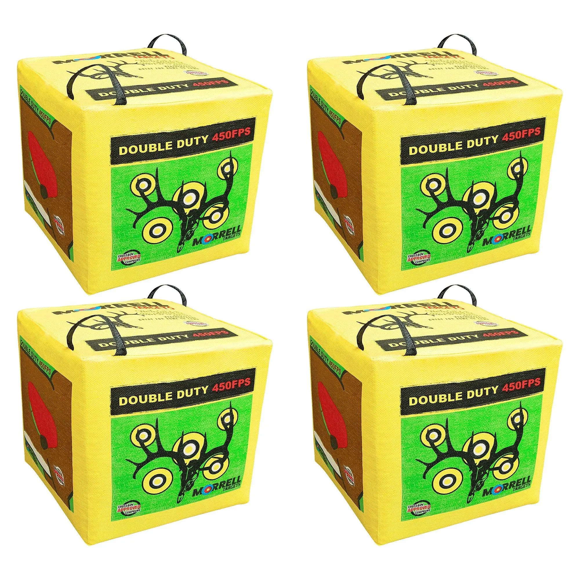 Morrell Double Duty 450 FPS 4 Sided Cube Field Point Archery Bag Target, 4 Pack