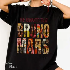 Bruno Romantic Tour T-Shirt, Retro Pop Concert Tee, Unisex Music Lover Gift 4 149