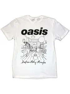 Unisex Oasis Graphic Tee, Casual Fitted Short Sleeve Round Neck T-Shirt, Independent Music Band Apparel, All Seasons Wear