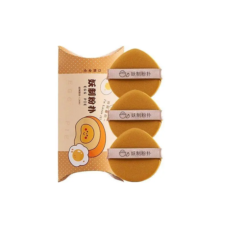 Yaozhi Egg Pie Cushion Puffs, Soft Hydrophilic Foundation Makeup Sponge Puffs for Wet and Dry Use, 3-Pack