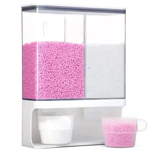 Wall-Mounted Laundry Beads & Detergent Dispenser, 105oz Scent Booster Organizer for Laundry Room Bottles Container Movable