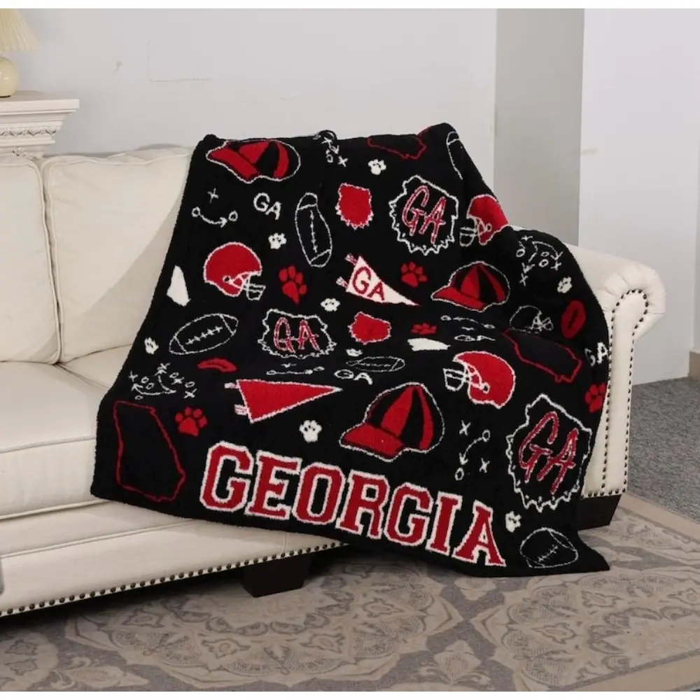 Georgia Blanket Rugby Football Fan Gifts All Season Home Bedroom Bed Sofa Picnic Cover Family Friends Perfect Gift Birthday Present