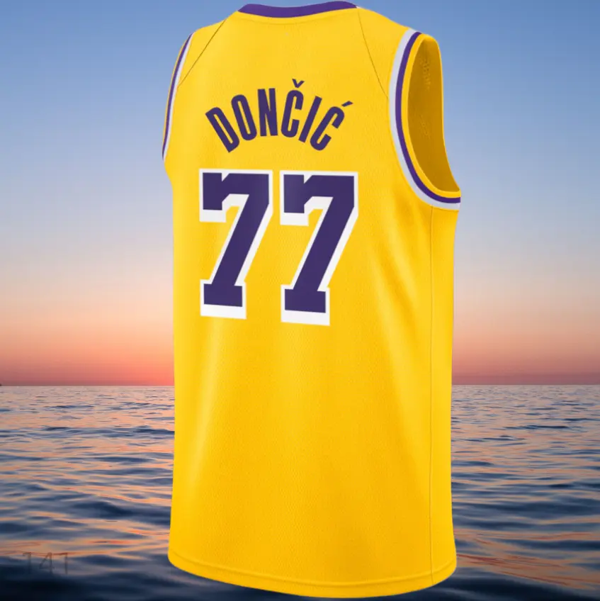 Luka Dončić Men's Classic-Design Sleeveless stitched Basketball Jerseys Gold shirt