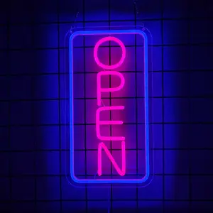 Led Neon Open Signs for Business -Led Neon Sign with ON/OFF Switch - Plug In Electric Light Up Sign for Bar, Salon, Coffee Stores, Club, Hotel