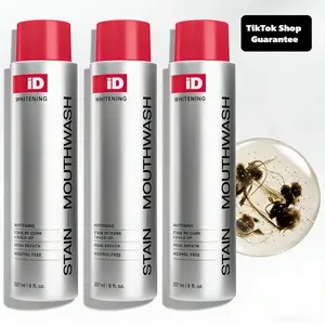 iD Stain Whitening Mouthwash for White Teeth, Freshens Breath with Essential Oils 237ml