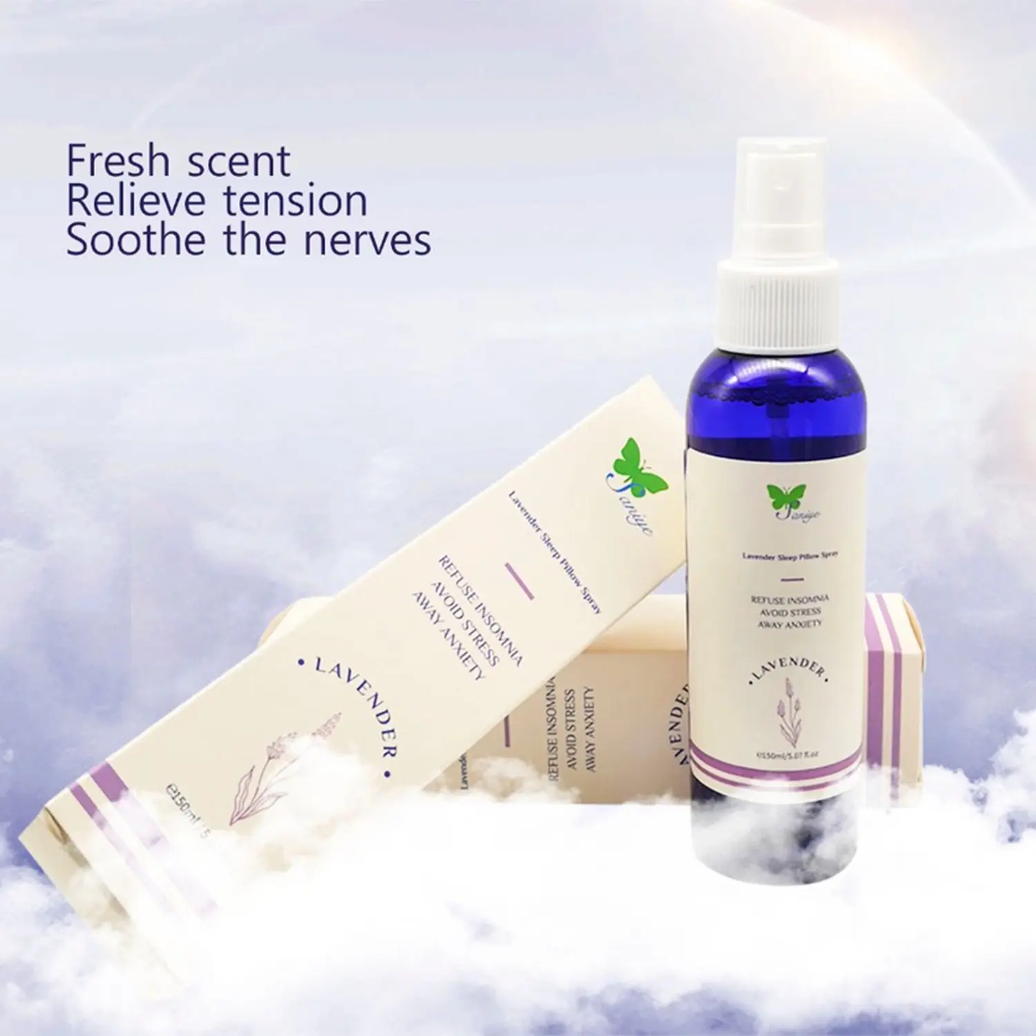 Saniye Lavender Sleep Pillow Spray – Refuse Insomnia, Avoid Stress, Reduce Anxiety – 5.07fl.oz.