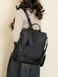 Women's Anti-Theft Backpack, Casual Travel Bag, Lightweight Waterproof Backpack, Zipper Backpack, Waterproof PU Leather Shoulder Bag, Fashionable Large Capacity for Work Shopping Travel