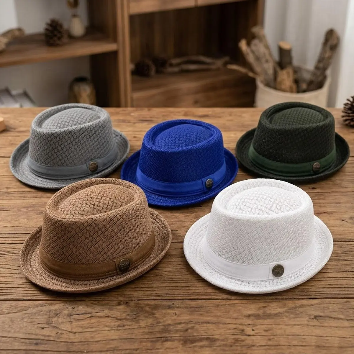 Unisex Breathable Mesh Sun Hat - British-Style Jazz Fedora, Acrylic Badged High Quality Lightweight Mens Hats, Sports & Outdoor Beach Headwear (Sun-Protection) summerwins, Acrylic Badged Hat