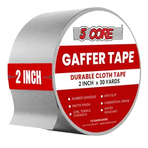 5 Core Gaffers Tape 2 Inch 30 Yards Professional Grey Pro Gaff Tape Non Reflective Water Resistant