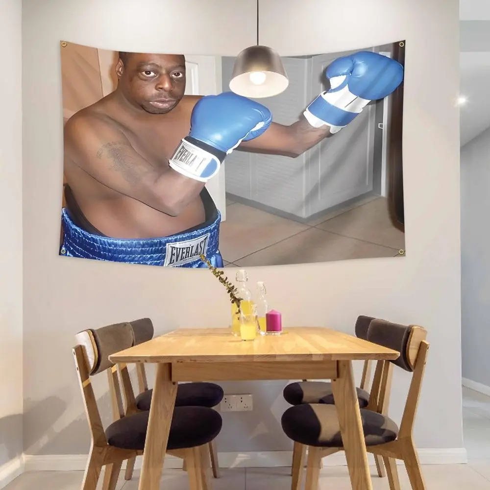 Boxing Themed Printed Hanging Tapestry with Grommet Holes - 1 Piece, 3x5ft High Pigment Density Durable Polyester Backdrop, Decorations for Room Man Cave, Indoor Energetic Vibe Home Decor Supply