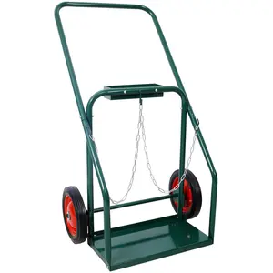 440lbs Capacity Cylinder Cart Welding Cylinder Hand Truck Large Dual Oxygen Tank Cart Dolly With 10 Inch Solid Rubber Wheels