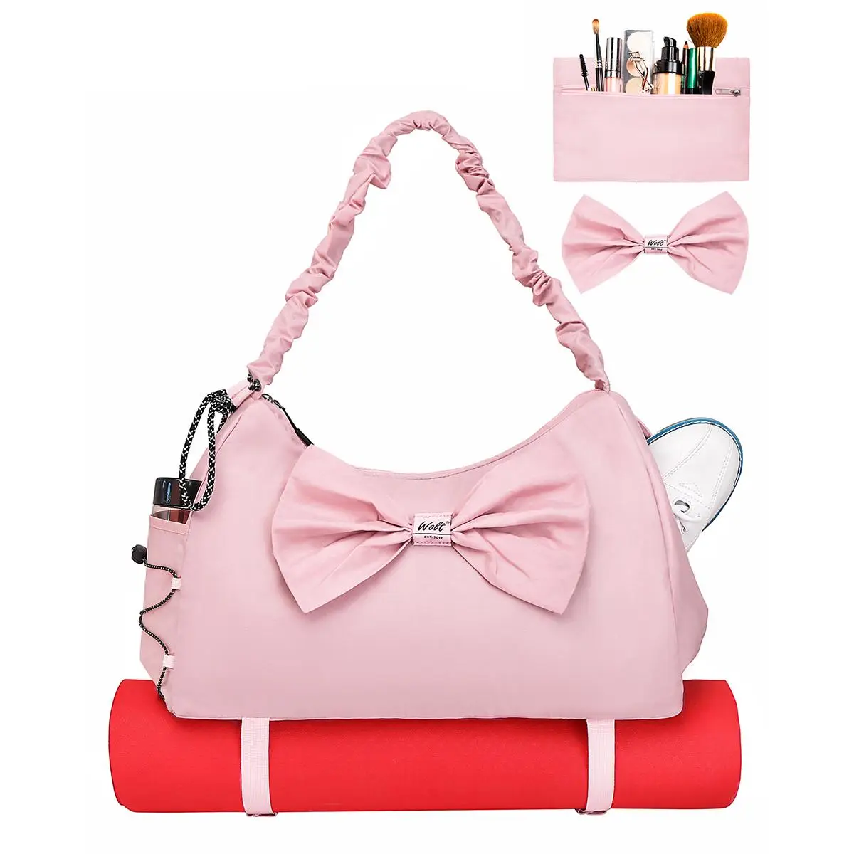 Wolt Yoga Sports Mat Bag for Women with Shoe Compartment, Overnight Travel Backpack, Wet Pocket & Yoga Mat Holder Dance Bag