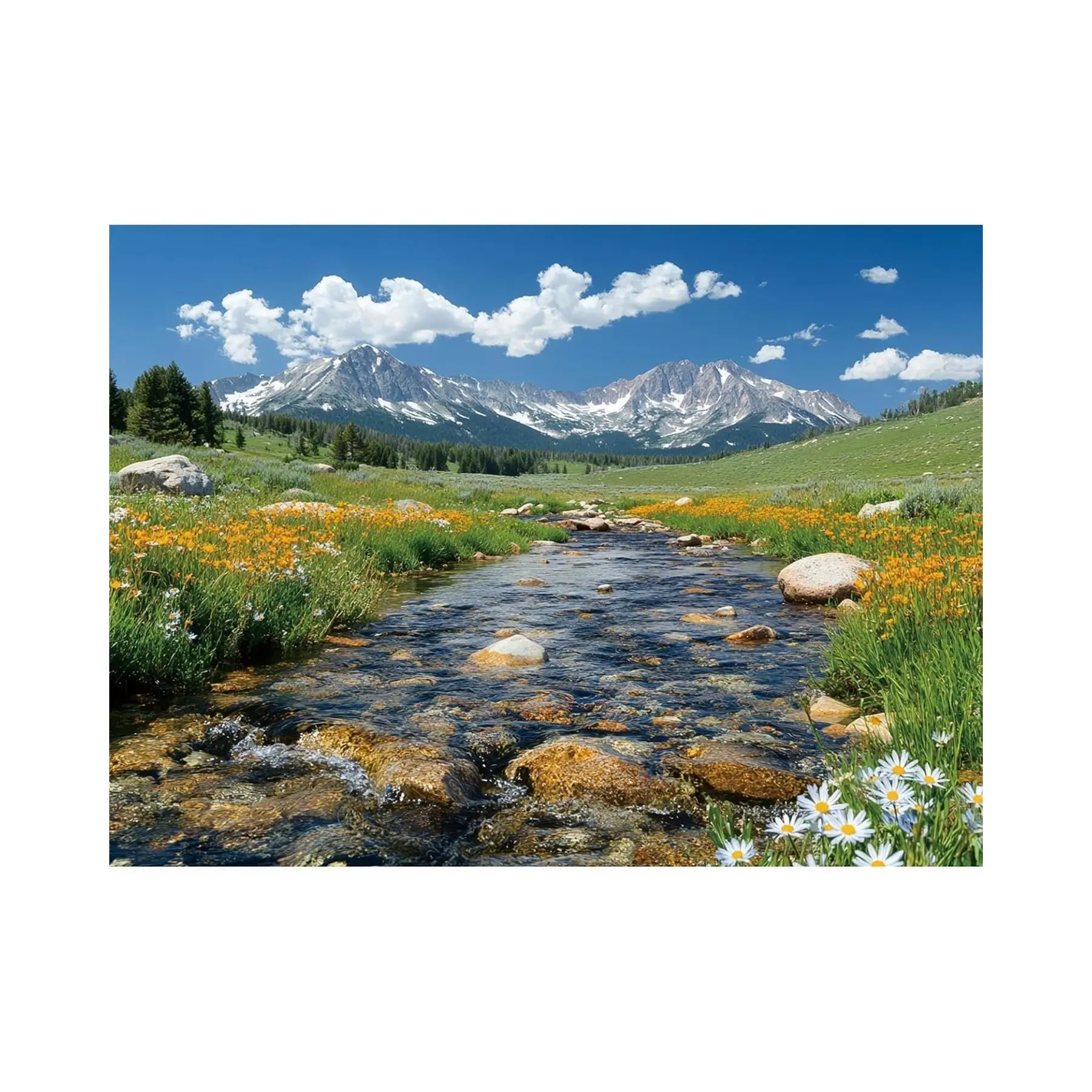 300-Piece Eco Wood Single-Sided Full-Surface Puzzle, Maroon Bells Mountain View Lake Landscape, Optimal Size-Thickness Challenging Game for Adults, Secure Fit Aids Child Development