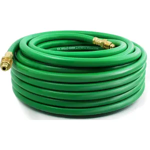 Argon Hose 50FT, Inert Gas Hose for MIG/TIG er, 5/8?-18 UNF Rubber ing Gas Hose, 300 PSI - Long Reach from  to Workbench (50FT, Green)