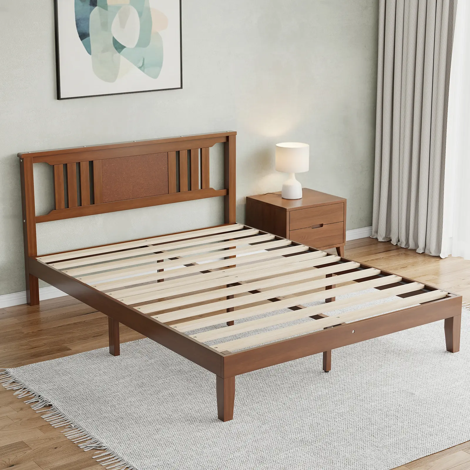 Antique Espresso Solid Wood Platform Bed Frame - Wood Slat Support, No Box Spring Needed Heavy-Duty Mattress Foundation for Bedroom, Guest Room Antique Espresso Solid Wood Platform Bed Frame - Wood Slat Support, No Box Spring Needed Heavy-Duty Mattress Foundation for Bedroom, Guest Room