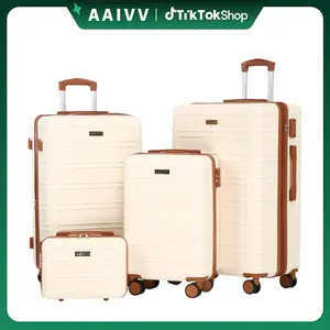 AAIVV 4 Piece Luggage Sets, Double Spinner Wheels, Expandable, TSA Lock Durable Suitcase Set, Traveling Bag, Luggage Sets (13/20/26/28in) summervibes, fathersdaygift