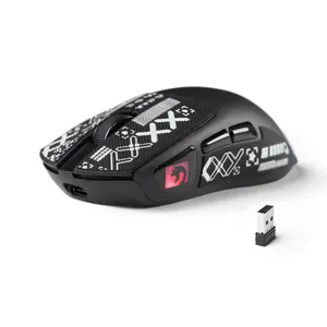 MAMBASNAKE M4 Wireless Gaming Mouse with Griptape, 24000 Adjustable DPI PAW3311 Optical Sensor, Programmed Buttons, 52g Lightweight Ergonomic Computer Mice，2.4G/BT/USB-C for PC/Mac