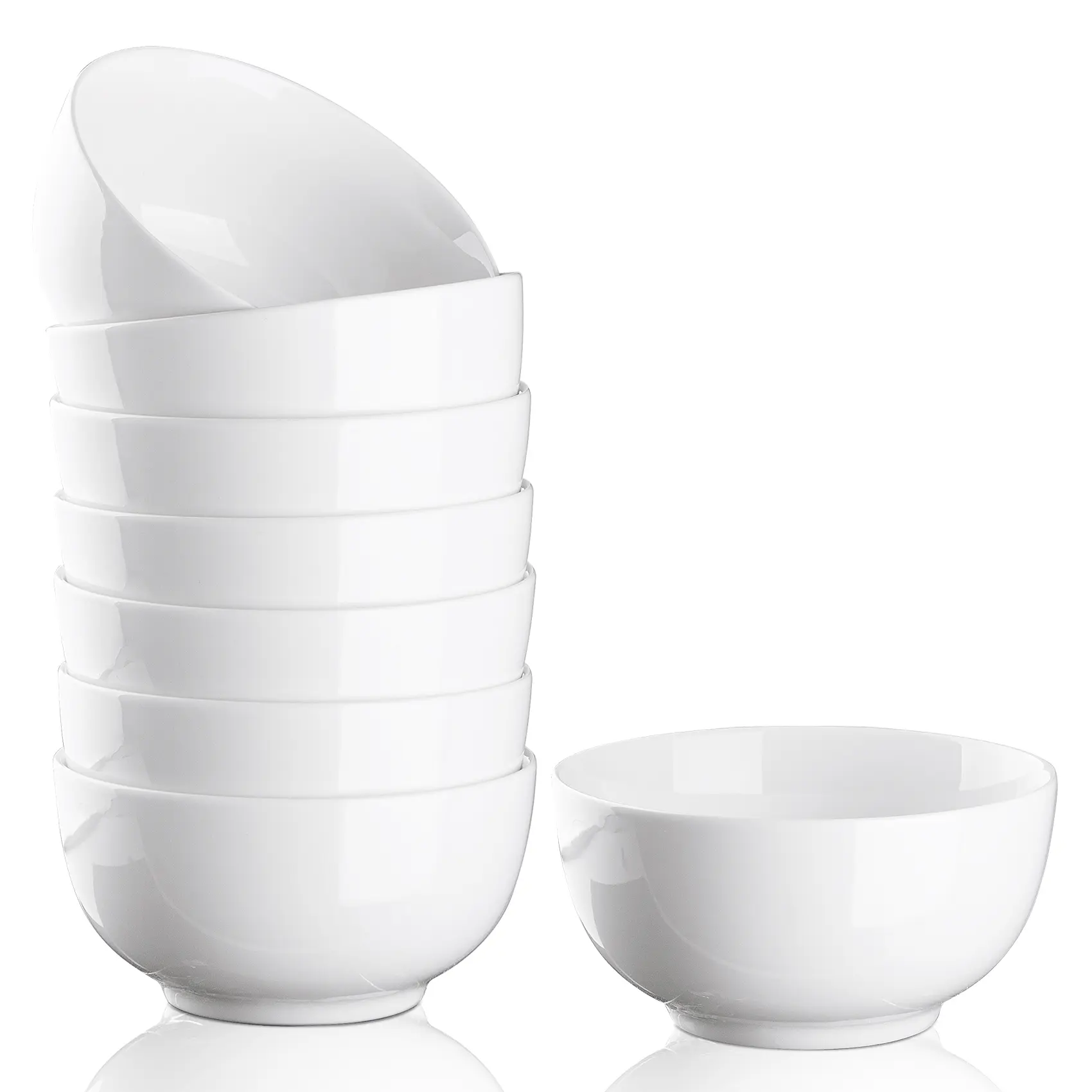 Professional Set of 8 White Ceramic Bowls, 10 oz – Durable Tableware for Soup, Cereal, Desserts and Snacks – Perfect for Commercial Kitchens & Catering – Easy to Clean & Multi-Purpose Use
