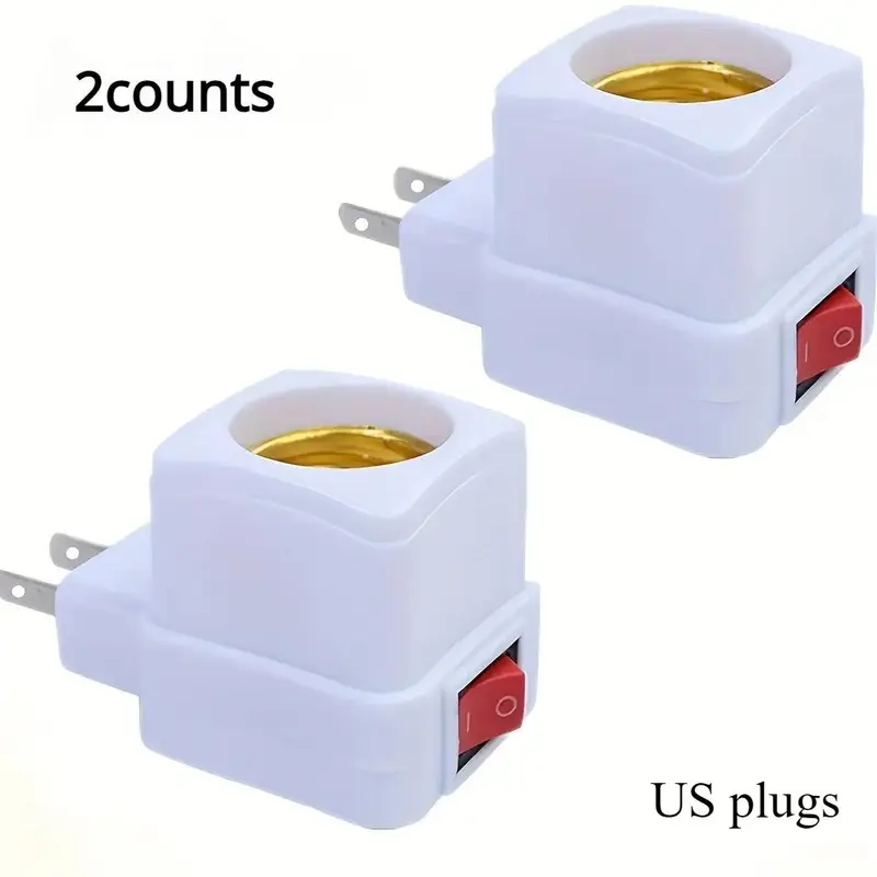 E26/E27 Socket Extension Adapter, Plug-in Light Socket with Switch, 60W Max Light Bulb Socket, Lighting Accessories