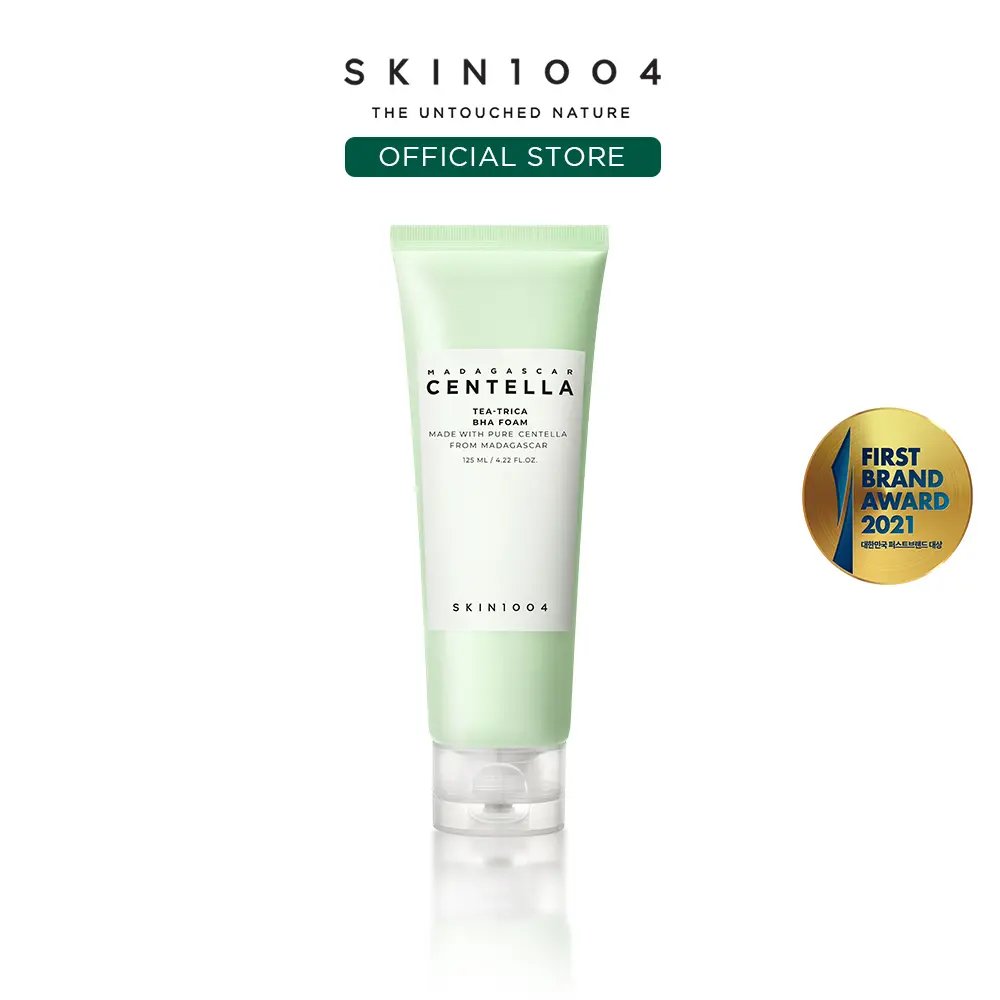 [SKIN1004 Official Shop] Tea-Trica Bha Foam 4.23 fl oz. (125ml) - Cleansing Foam for Acne-Prone Skin, Mild and Sensitive Facial Skincare