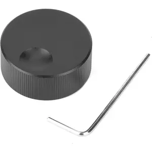 Black Frosted Solid Aluminum Volume Control Knob for 6mm Potentiometer, Size 32x13mm