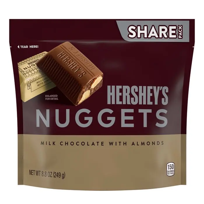 Hershey's Nuggets Milk Chocolate with Almonds, 8.8 oz (249 g) Ambient US Classic Choc Crunch-Choc Mix Dairy Snack - Crunchy Bite Fun for Any Occasion