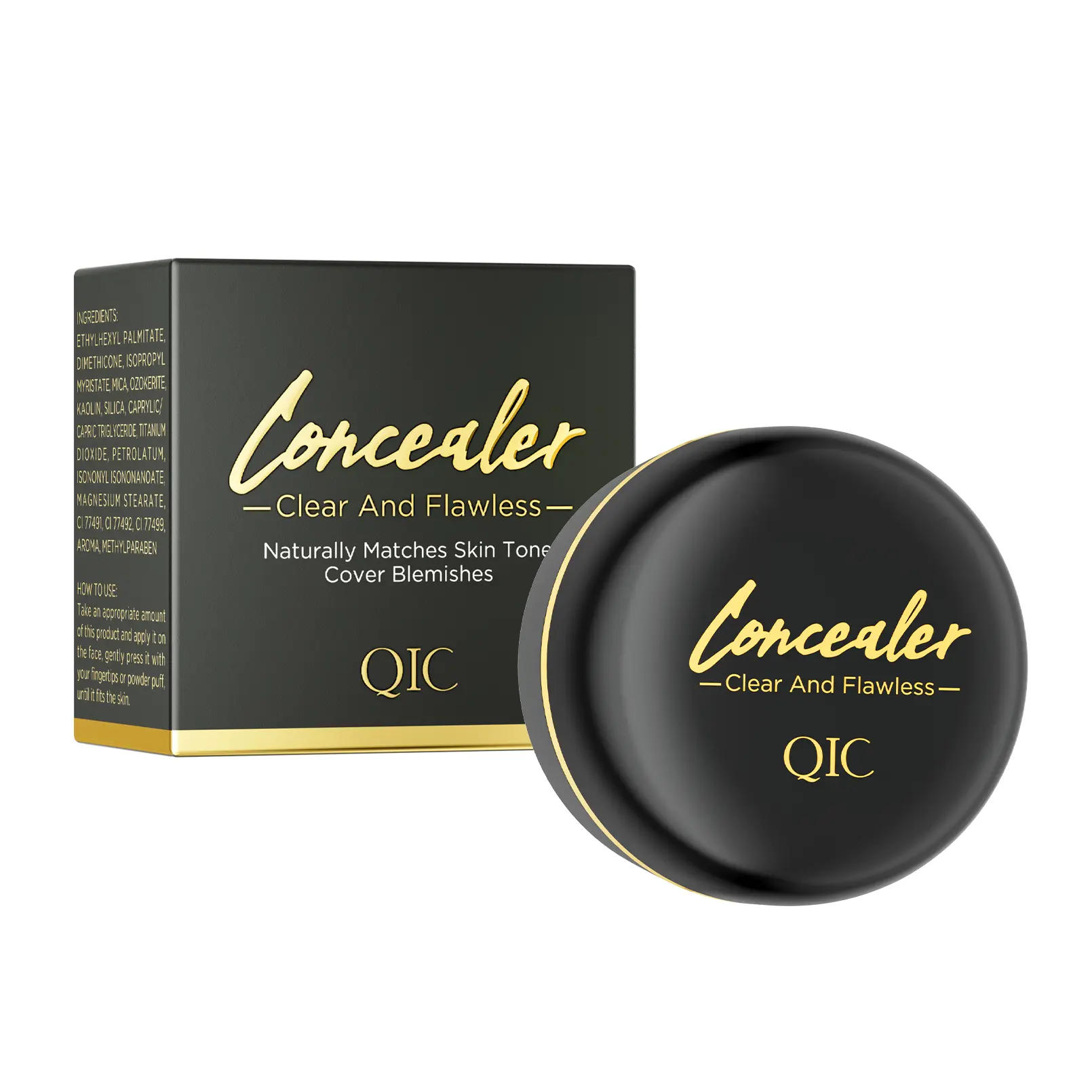 QIC Concealer Clear And Flawless Naturally Matches Skin Tone Cover Blemishes for Perfect Complexion