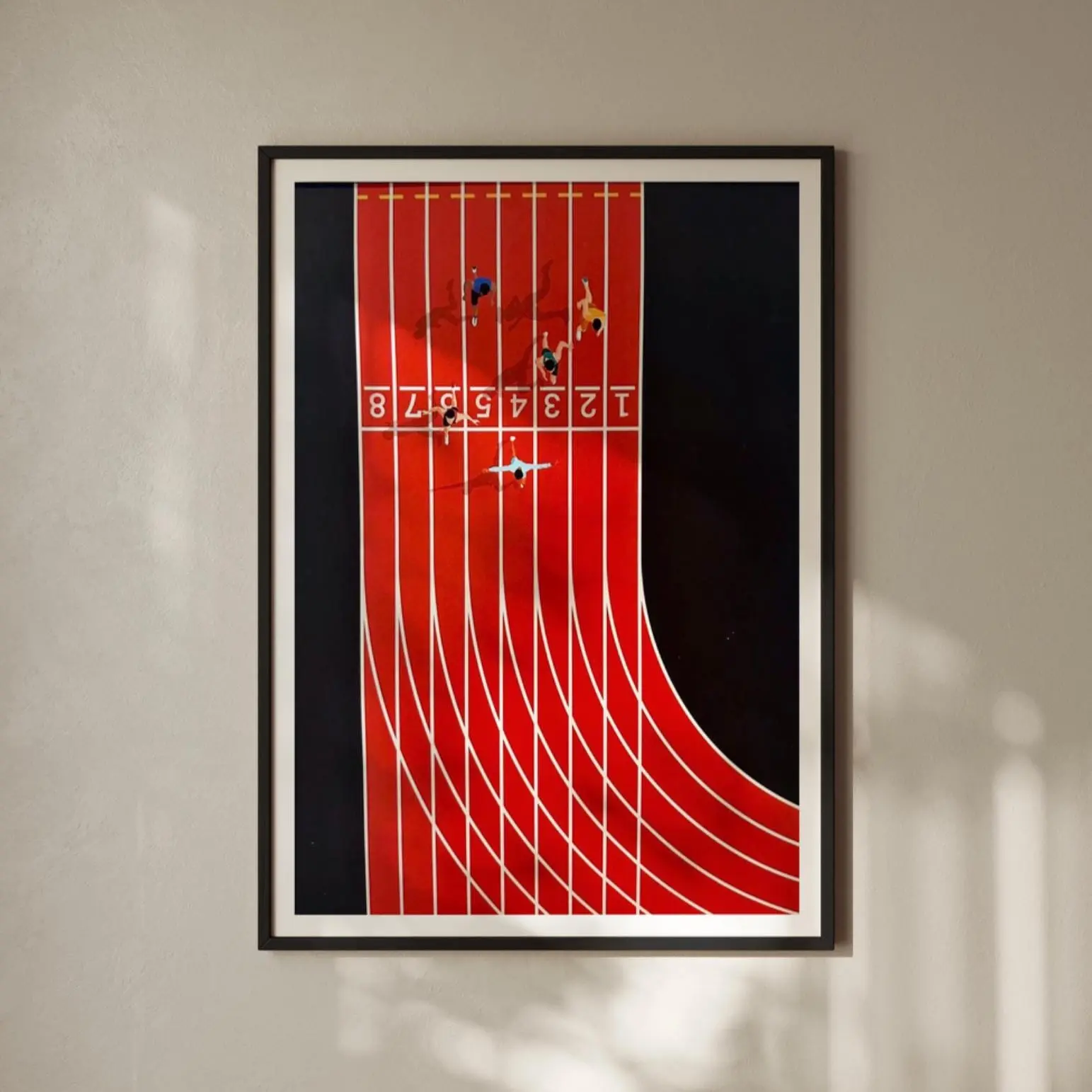 Abstract Running Print Minimalist Sports Illustration Athletics Track Poster for Home Decor and Sports Enthusiasts
