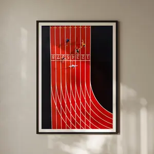 Abstract Running Print Minimalist Sports Illustration Athletics Track Poster for Home Decor and Sports Enthusiasts