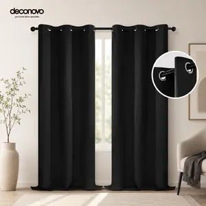 2 Panels Solid Blackout Curtains (85%-95% Light Blocking, Grommet Top, 52"W) – Thermal Insulated & Soundproof Drapes for Living Room, Bedroom & Home Office