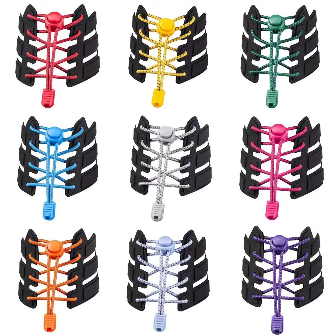 Elastic No Tie Shoelaces for Kids and Adult Easy Slip-on Tieless Multicolor