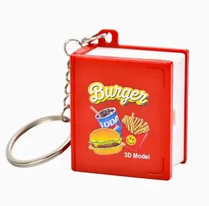 3D Pop-Up Burger Book Keychain One-Click Transformable Pocket Toy Perfect Small Gift Idea with Fun 3D Model Design outdoorfun