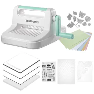 Die Cutting Machine, Manual Embossing Machine 6'' Opening Size for Cardmaking, Scrapbooking, and – Complete Set with A5 Die Cuts, Embossing Folders, and