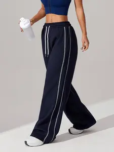 Women's Side Striped Sports Pants, Casual Comfy Breathable Trousers for Outdoor Running, Ladies Sportswear for All Seasons, Athleisure Pants