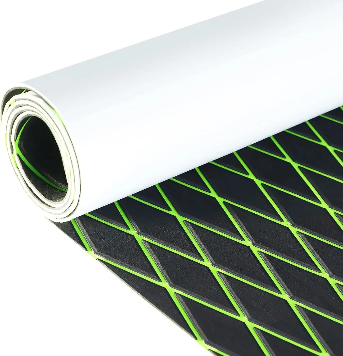 KXKZREN EVA Foam Decking Sheet, Faux Teak Diamond Groove Outdoor Floor Mat - Non-Slip, Peel and Stick, Customizable Cut for Boat & RV, Peel Stick Flooring, Golf Carts, Surfboards, Cooler Tops, Low, High-Density Eva, Shock Absorption, Faux Teak Look, Custo