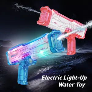 Light-Up Electric Water Toy, LED Glow, Cool Sound Effects,Long Range Spray 20-23ft, Large Capacity Water Tank, Summer Outdoor Pool Toy, Water Fight Toy, Party Toy, Cool Gifts