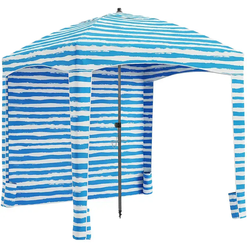 Sweetcrispy Polyester Beach Canopy for Families, Vented Top Shelter with UPF 50+, Sand Pockets, Corner Storage Pockets & Carry Bag, Tent, Cool Cabana, Outdoors