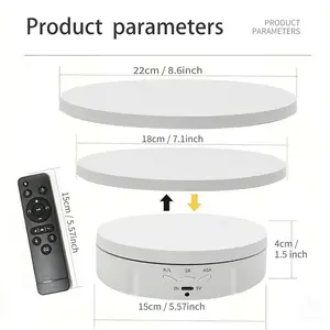 3 in 1 Electric 360 Degree Shooting Turntable with 3 Display Plates, Adjustable Speed and Angle Display Stand for Photography and Live Product Shows