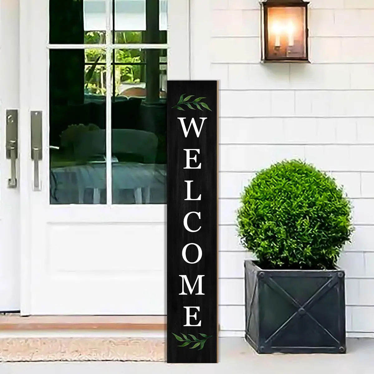Porch Sign Wooden Hanging Porch Decor Wall Pediments Vertical Fall Thick Welcome Signs for Front Porch Rustic Decoration Door Wall Yard sign Party Indoor Outdoor Vintage Plaque Decor Wooden Home Sign Rustic Design