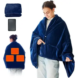 USB Heated Blanket,Cordless Electric Blanket with 10000mAH Battery,61" x 34" Heated Throw Blanket with 3 Fast-Heating Levels,Machine Washable Super CozySof