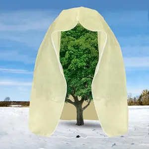 1pc Thickened Plant Cover with Drawstring And Zipper Frost-Proof Bag Large Size Winter Drawstring Plant Cover Winter Reusable Plant Cover Suitable for Fruit Trees Shrubs Potted Plants