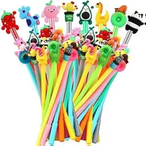 20 Pieces Cartoon Cute Gel Ink RollerBall Pens Bulk Assorted Styles Novelty Writing Pen for Kids Gift School Office Home Supplies Present