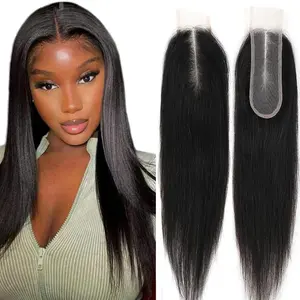 2x6 Lace Closure Human Hair Straight Iwish Hair 2x6 Virgin Human Hair Kim K Middle Part Closure Straight 4x4 5x5 HD Transparent Lace Closure Pre-plucked with Natural Hairline  closure  quick  weave