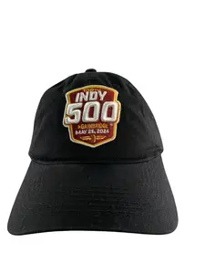Indianapolis 500 Hat Cap Strap Back Mens One Size Black IndyCar Racing 2024