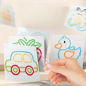 DIY Sewing Board Educational Toy Set, Early Learning & Fine Motor Skills Development, Hand-Eye Coordination Enhancement, Mixed Color, DIY Craft Kit