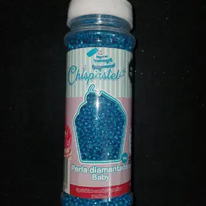 Edible Glitter Mini Pearls for Desserts -  Blue (Azul) Diamantada Pearls for Your Dessert Needs