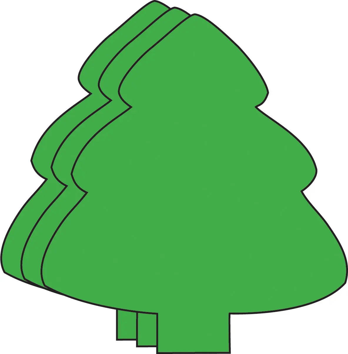 SHAPES ETC. Small Single-Color Cut-Out Craft - Evergreen Construction Paper for Classroom Decoration & Activities