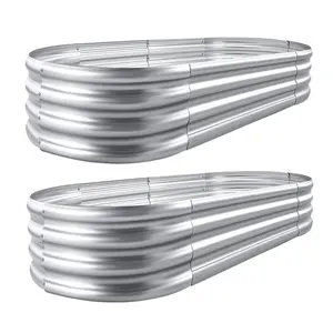 Galvanized Planter 6ft*3ft*1ft Raised Garden Bed - Antirusting, High Quality & Simple Installation for Vegetables, Flowers & Herbs, Ideal for Gardeners & Homeowners, Decorative for Outdoor Spaces