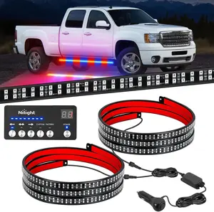 Nilight 2PCS 70 Inch Strobe Light Strip with Controller 864 LED Red Blue Running Board Lights Flexible Side Flashing Working Safety Waterproof for Truck Construction Pickup